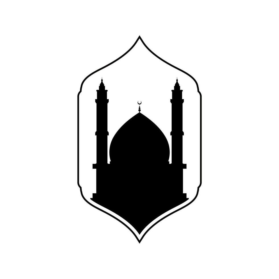 Mosque vector icon illustration design template. dome mosque and gate pray muslim religion minimalist logo design vector icon illustration template. ramadan kareem, eid mubarak vector illustration