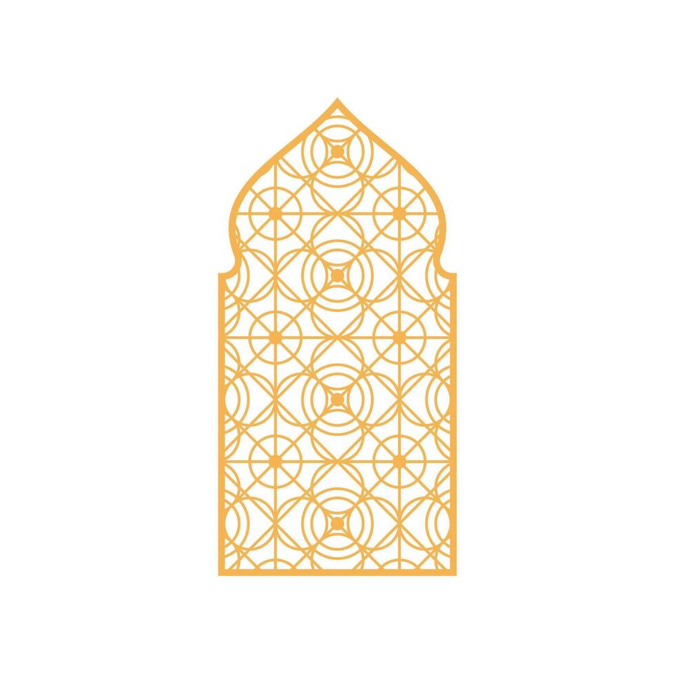 arabic ornamental windows. islamic arch, arabic ornamental traditional muslim vector illustration design. Decorative arabian window with arabesque ornamental patterns, islamic gate indian door.