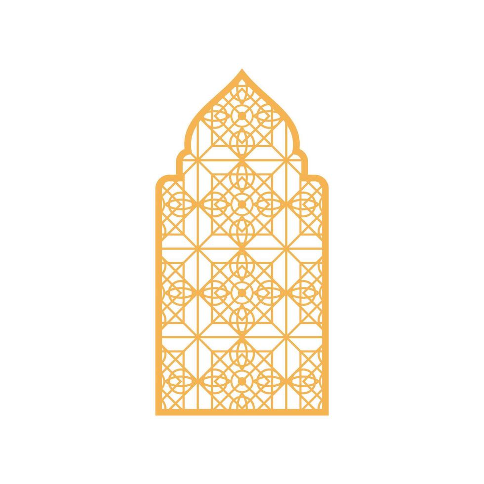 arabic ornamental windows. islamic arch, arabic ornamental traditional muslim vector illustration design. Decorative arabian window with arabesque ornamental patterns, islamic gate indian door.