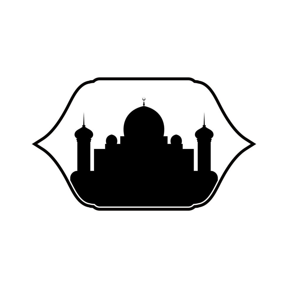 mosque logo vecor illustration. Muslim mosque silhouette logo template. Ramadan kareem, eid mubarak vector