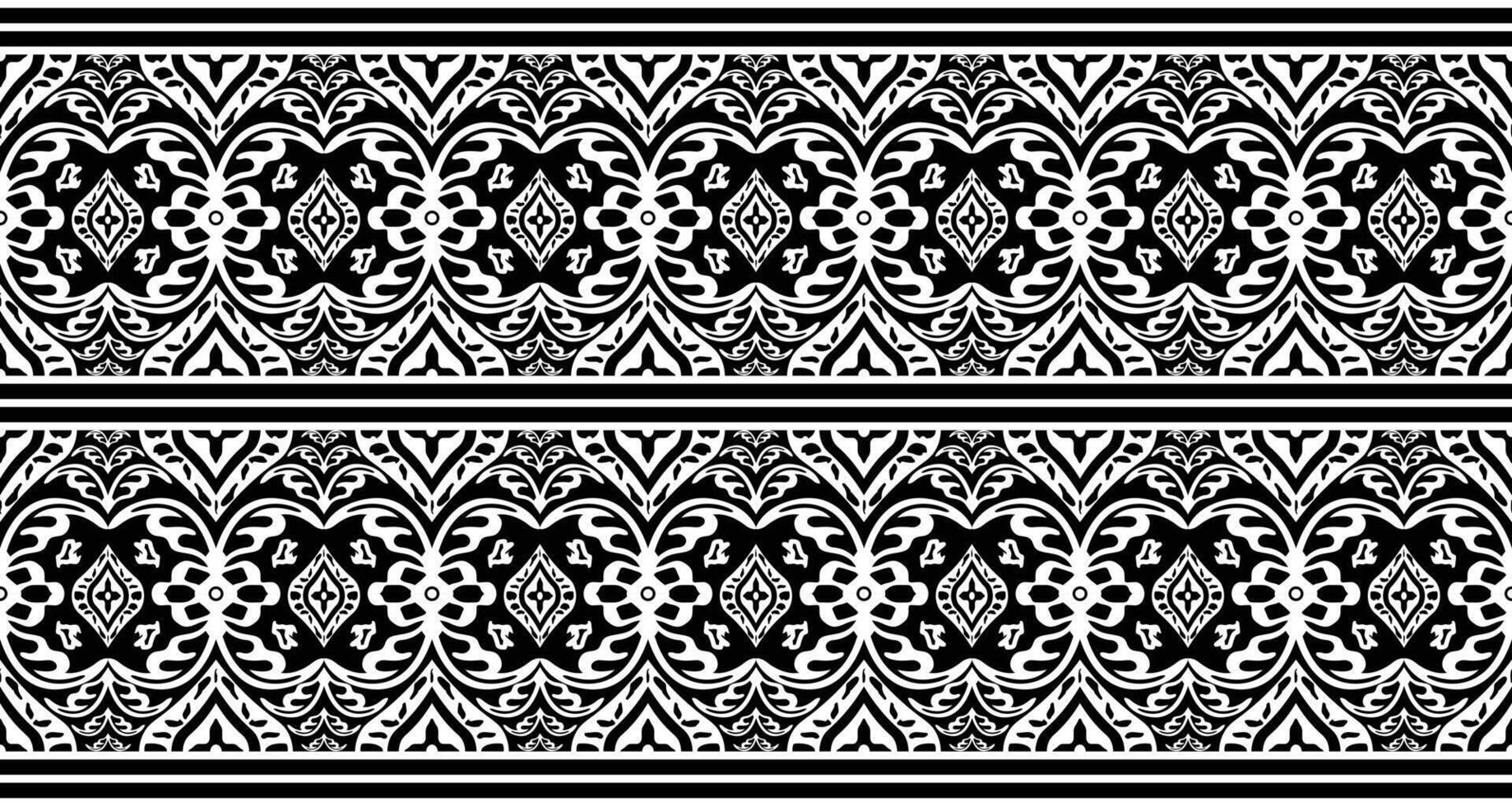 textil tela frontera motivo modelo para un geométrico oriental sin costura modelo. frontera decoración. diseño para fondo, fondo de pantalla, vector ilustración, textil, batik, alfombra, tela, ropa