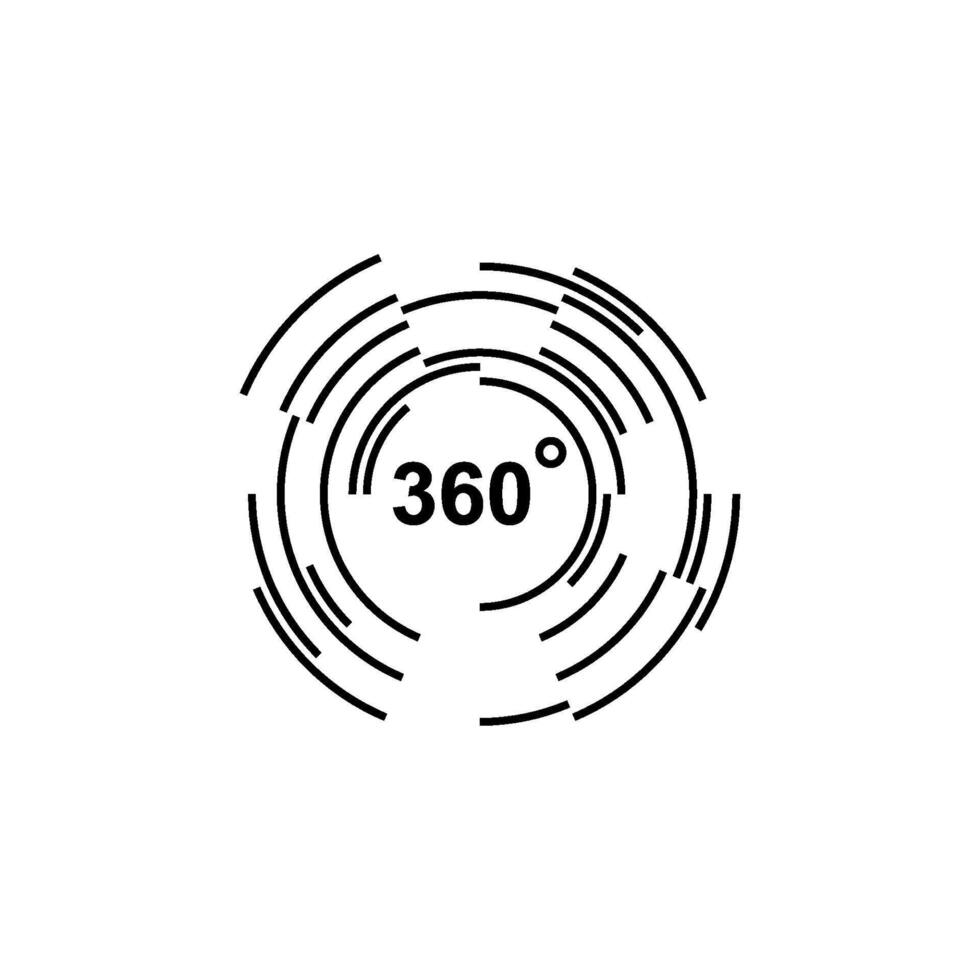 Plantilla de diseño de vector de icono de 360 grados