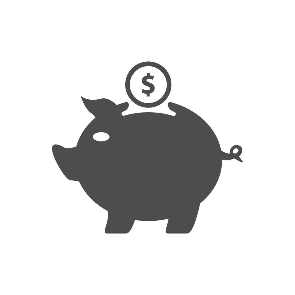 cerdito banco icono vector diseño modelo