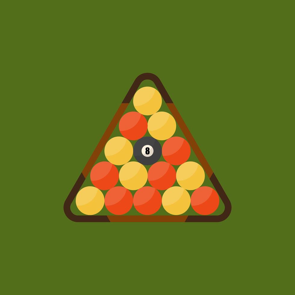blackball setup vector illustration of billiard ball logo on green background
