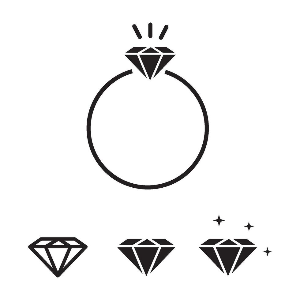 ring diamond icon vector design template