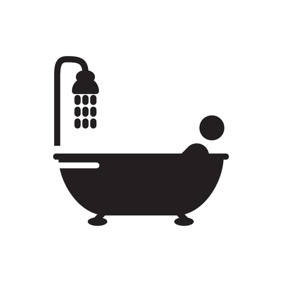 plantilla de diseño de vector de icono de bañera
