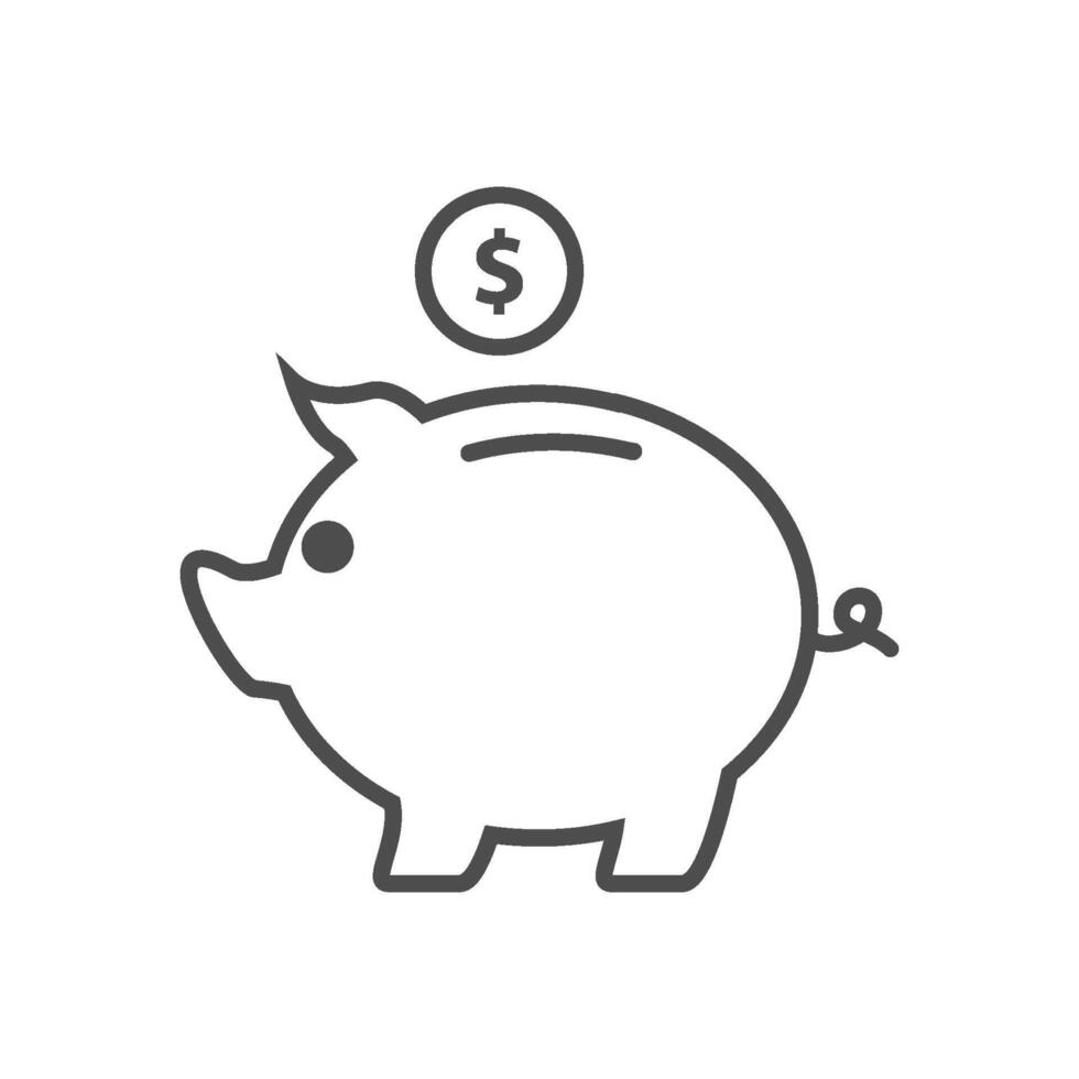 cerdito banco icono vector diseño modelo