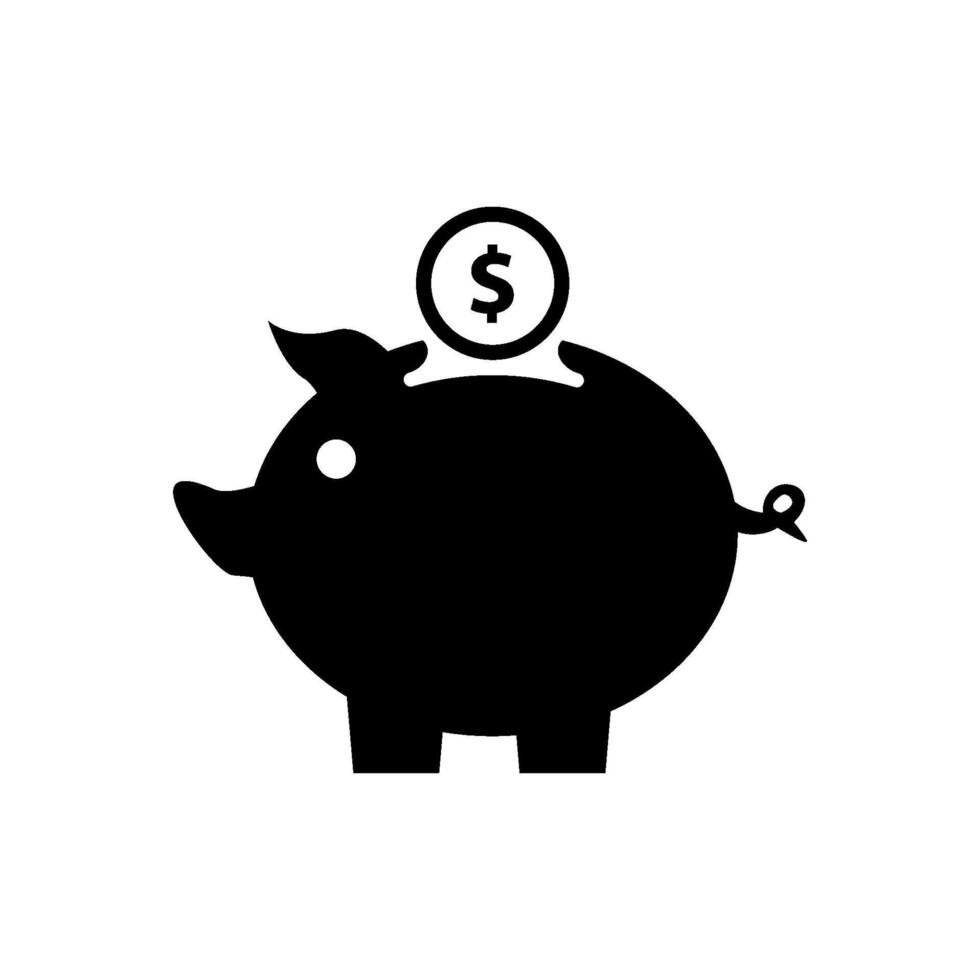 cerdito banco icono vector diseño modelo