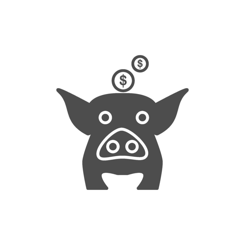 cerdito banco icono vector diseño modelo