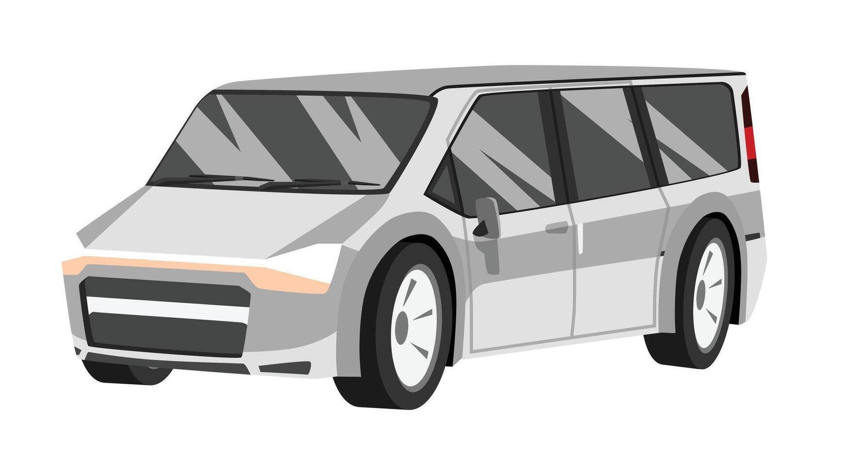 vector o ilustración perspectiva ver de coche camioneta gris color. aislado en blanco antecedentes.