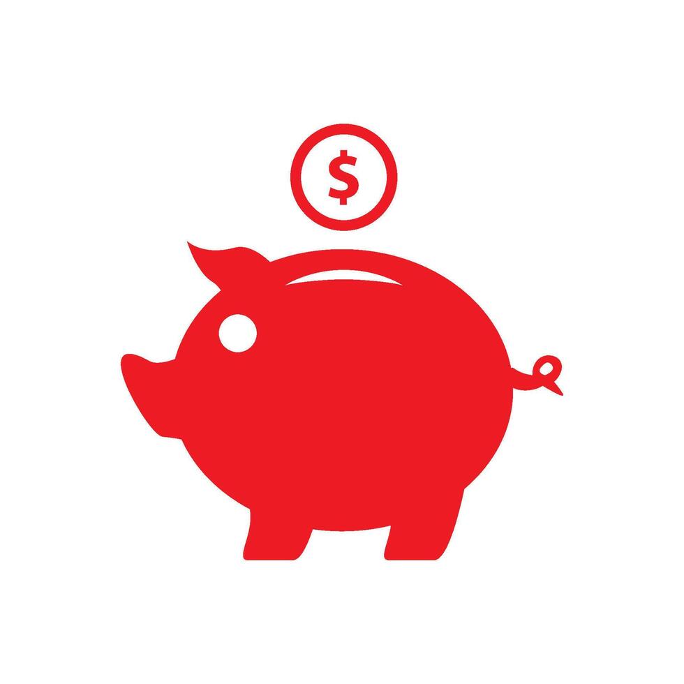 cerdito banco icono vector diseño modelo