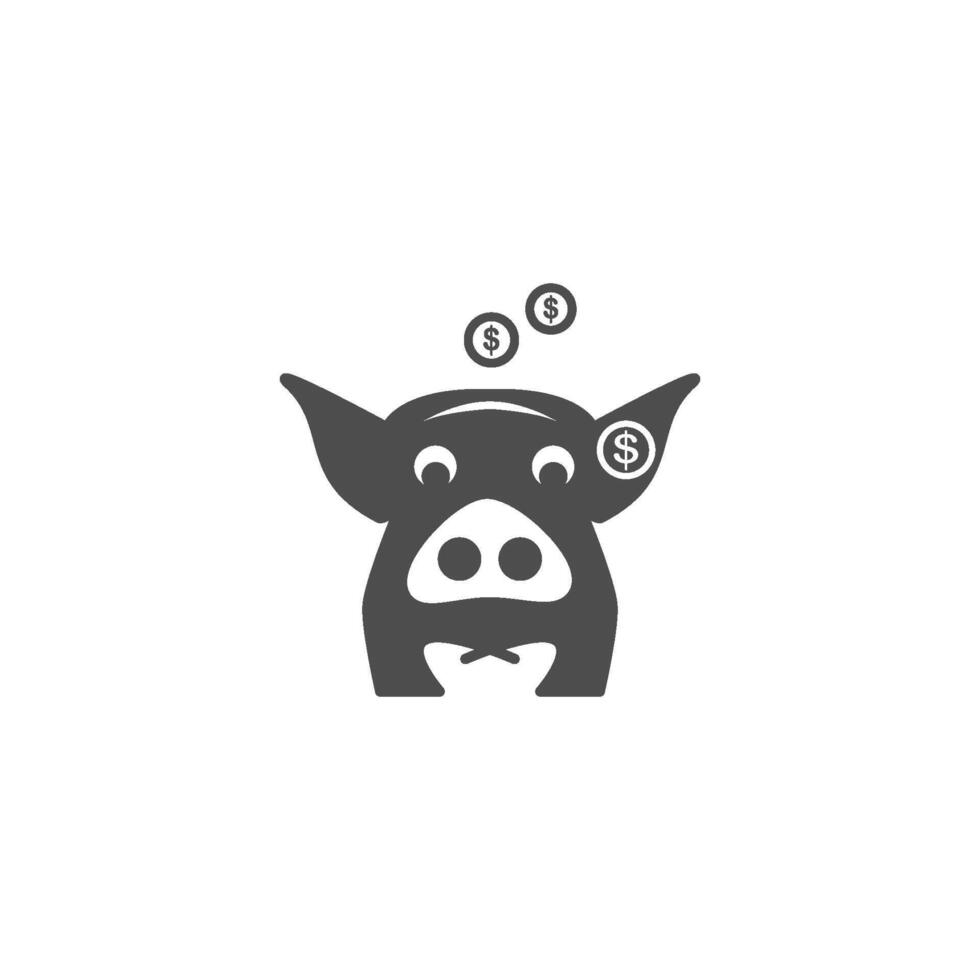 cerdito banco icono vector diseño modelo