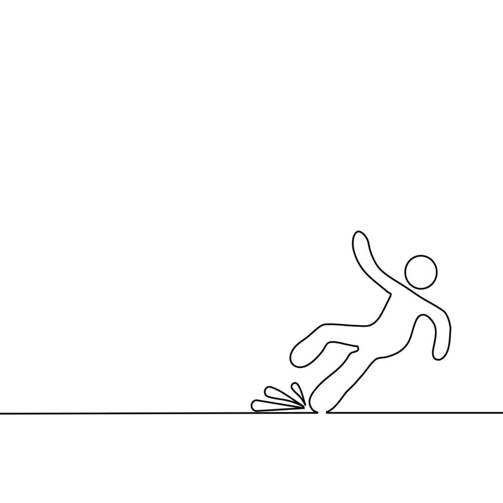 Wet Floor sign.falling man in modern style vector