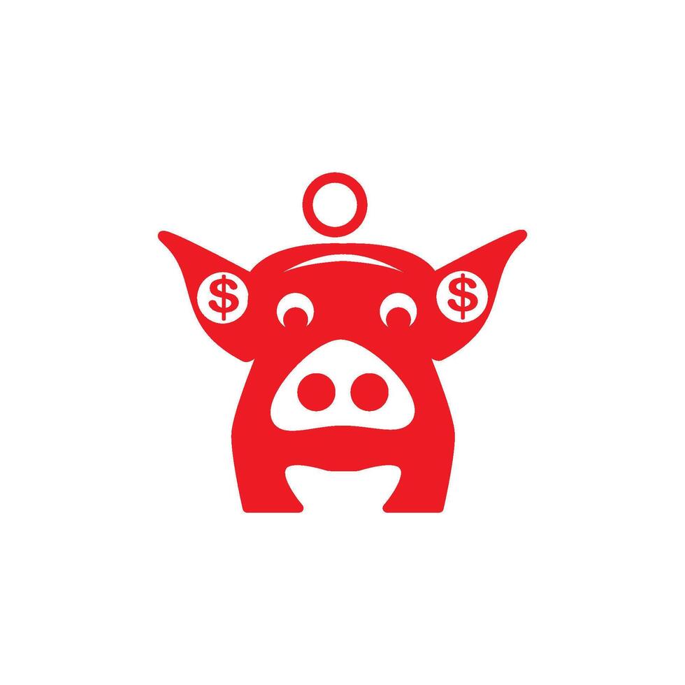 cerdito banco icono vector diseño modelo