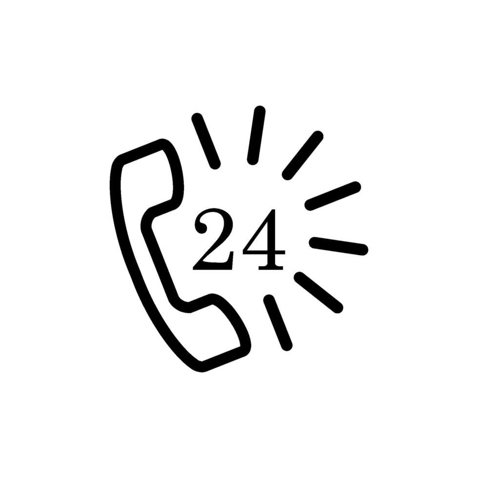 twenty-four seven service icon vector design template