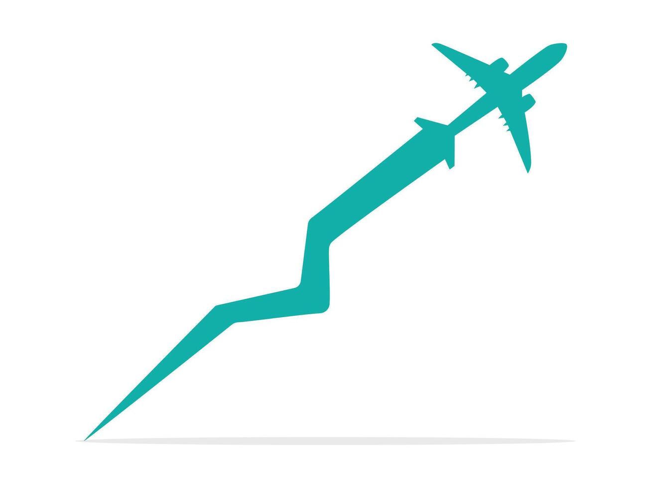 airplane shape graph up vector
