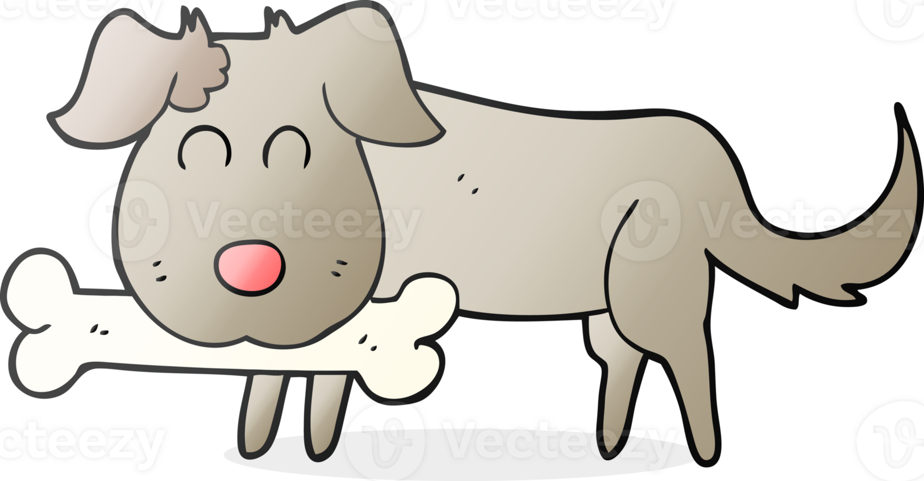cartoon dog with bone png
