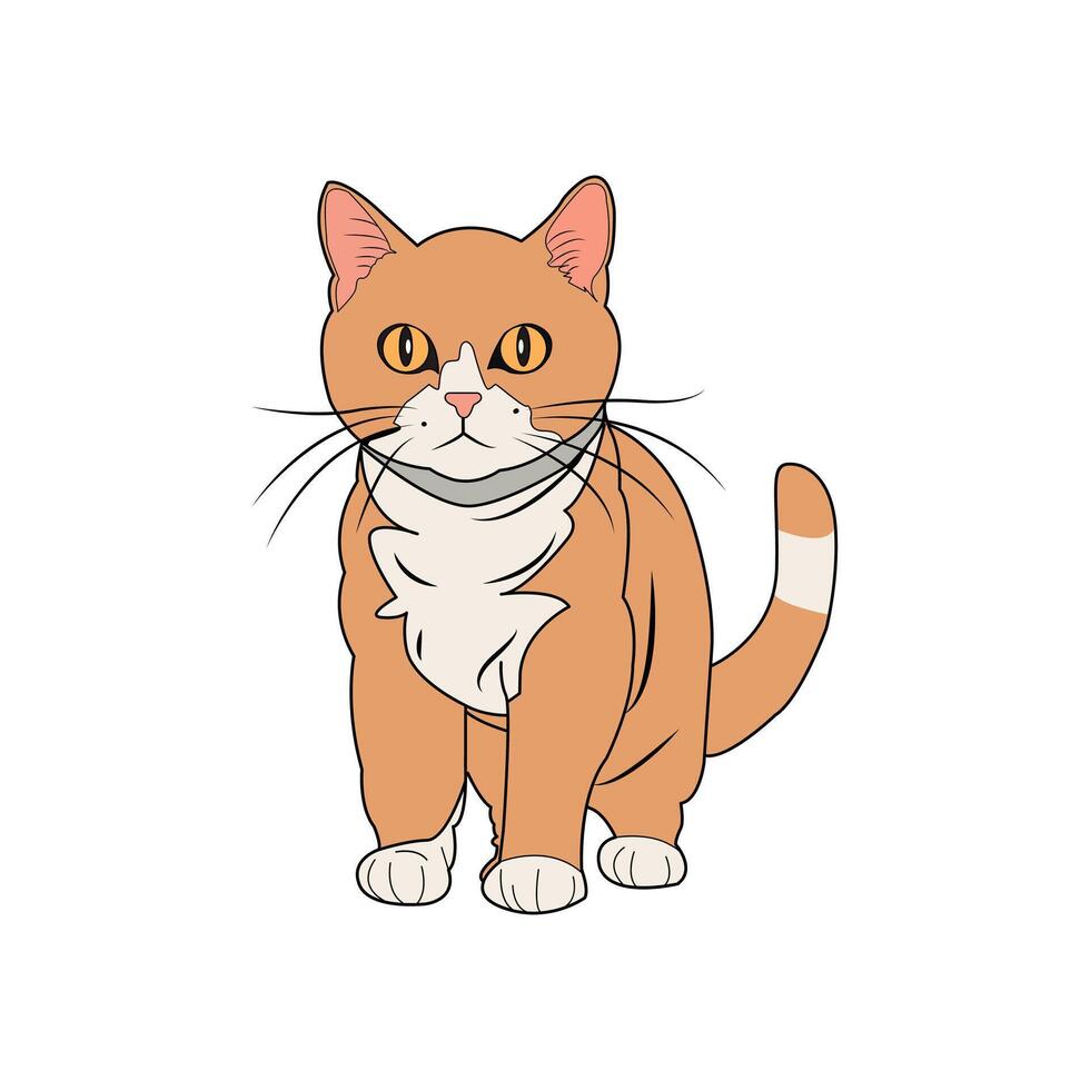 linda gato vector ilustración