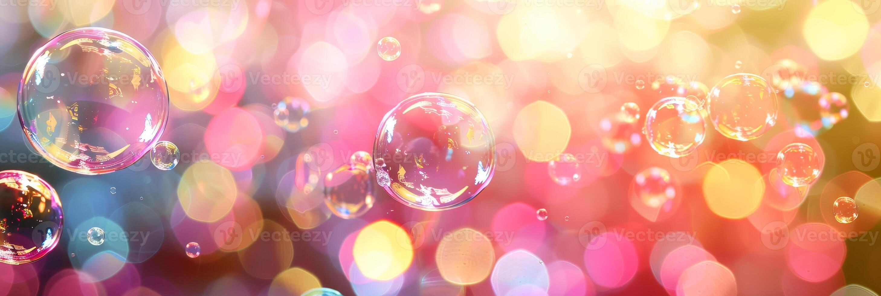 AI generated Vibrant rainbow reflections in soap bubble background creating a mesmerizing display photo