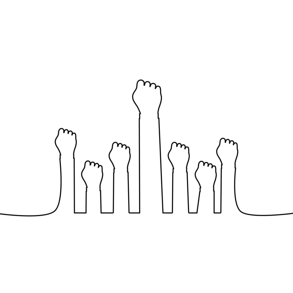 silhouette People raising vector