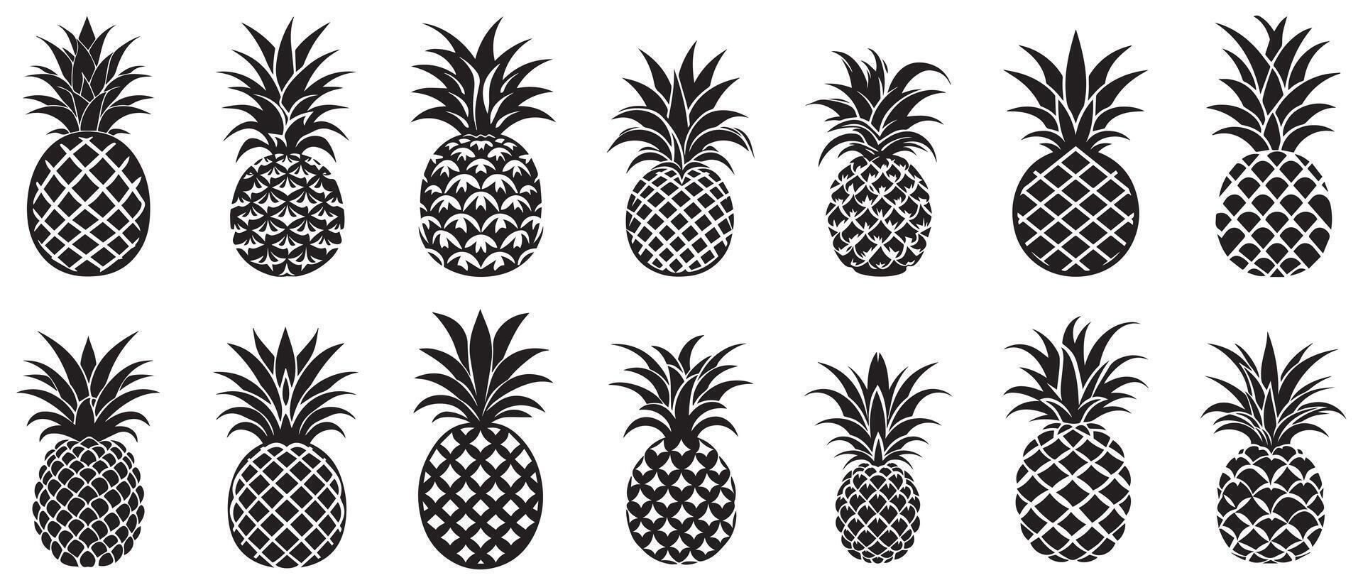 Pineapple natural food icon. Freshness sweet art vector design.