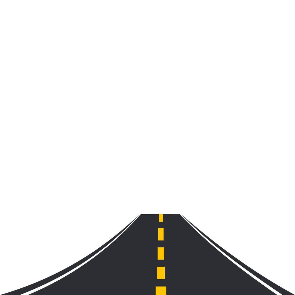 Derecho carreteras marcado con blanco y amarillo marcas vector