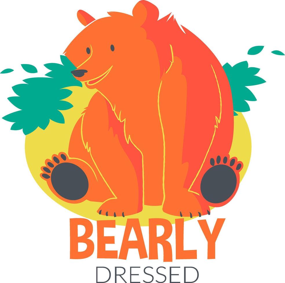 Bearly color Art T-shirt vector