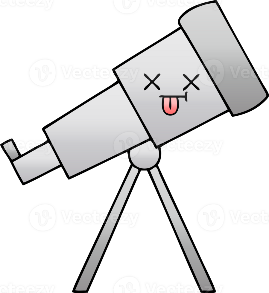 gradient shaded cartoon of a telescope png