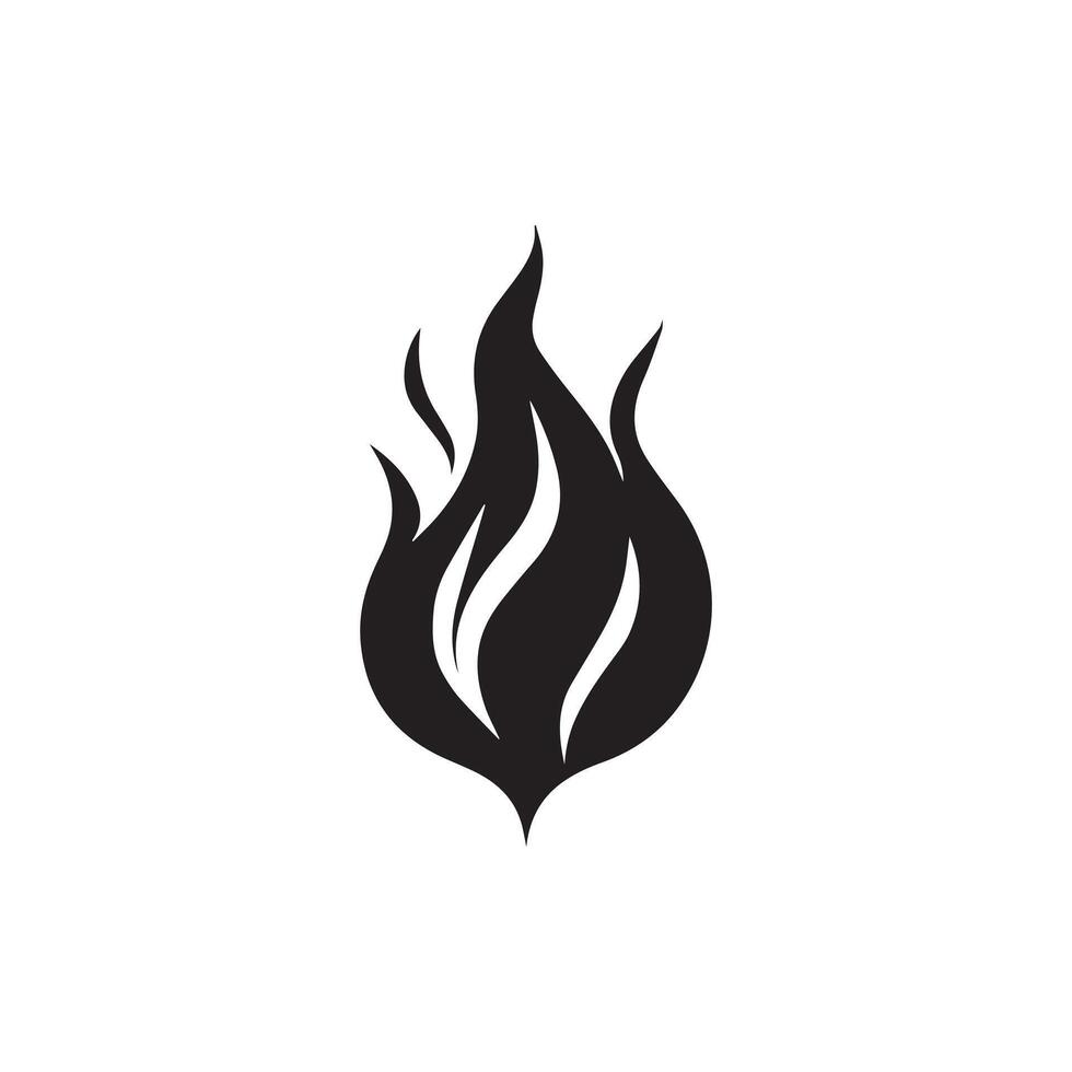 Fire icon black and red vector design symbol of power and energy. Flat style.