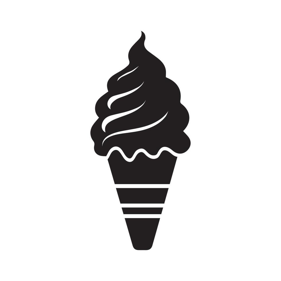 Ice Cream icon cold food isolated vector on white background.