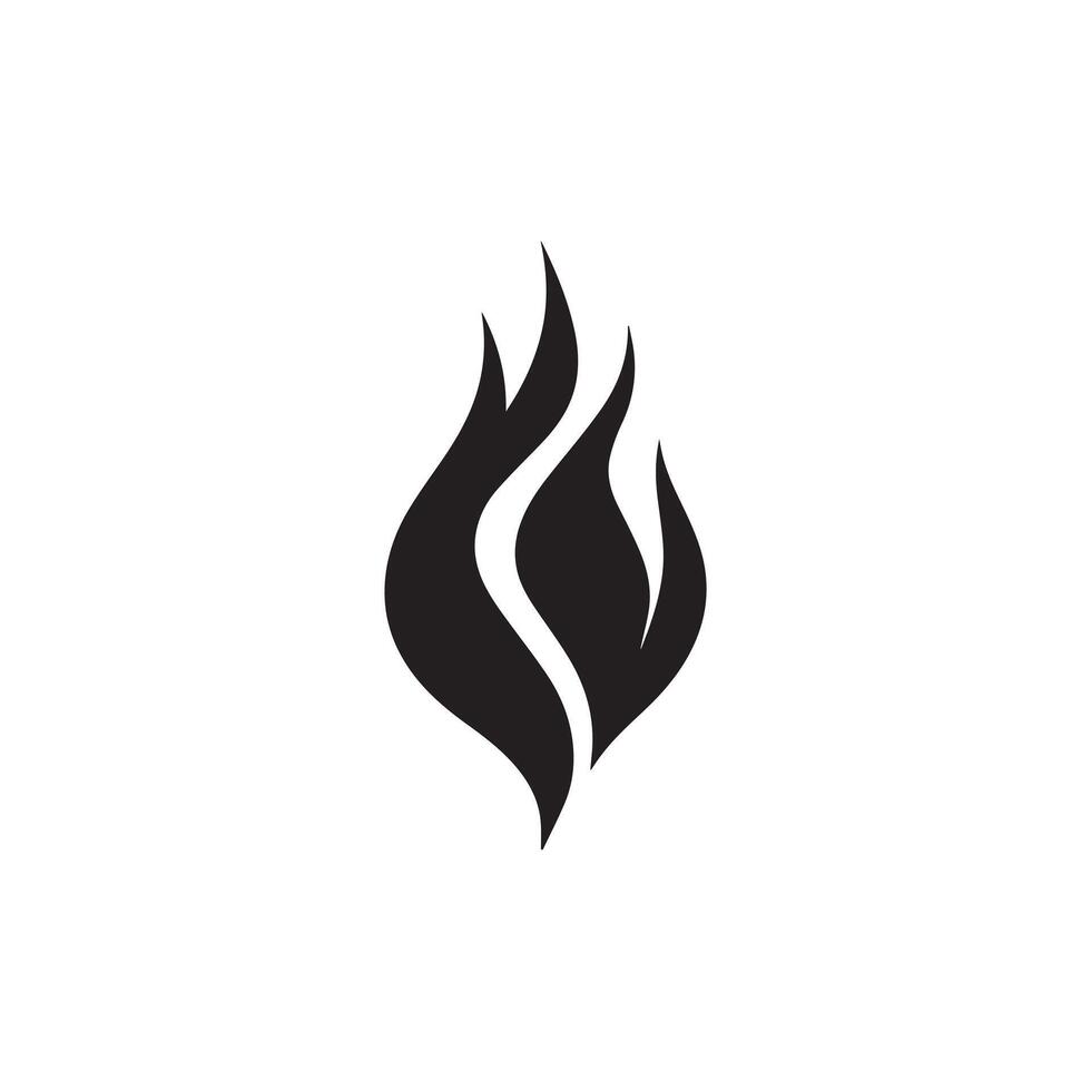 Fire icon black and red vector design symbol of power and energy. Flat style.