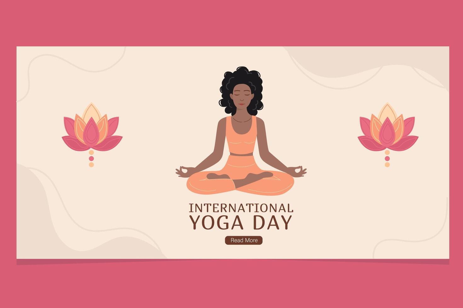 International Yoga Day banner template. vector
