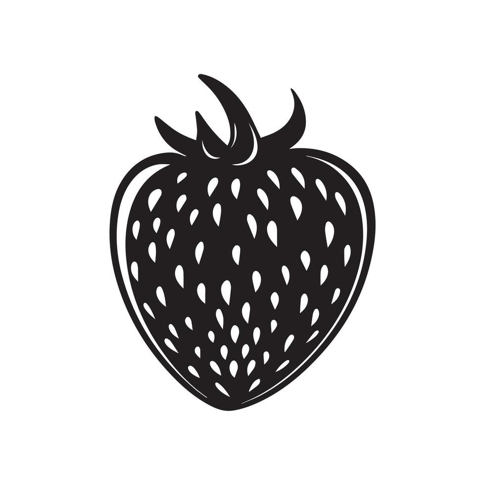 Strawberry vector icon isolated on white background design.