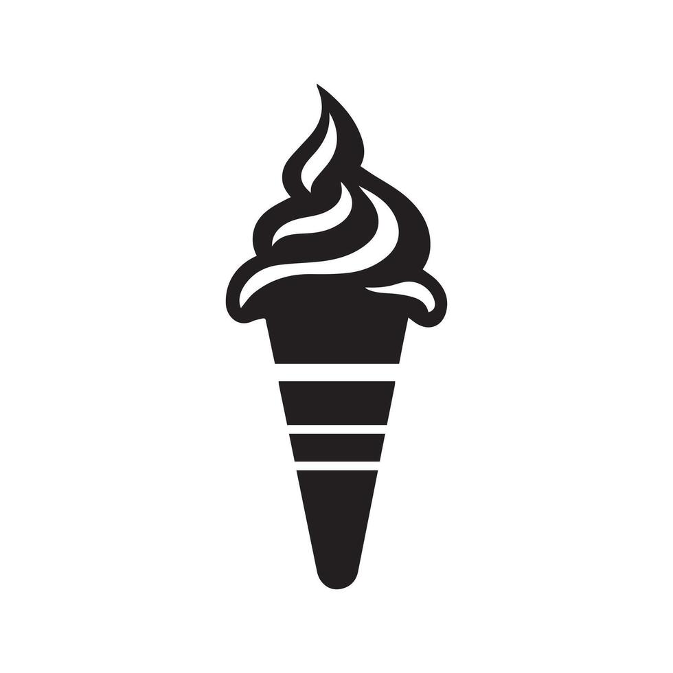 Ice Cream icon cold food isolated vector on white background.