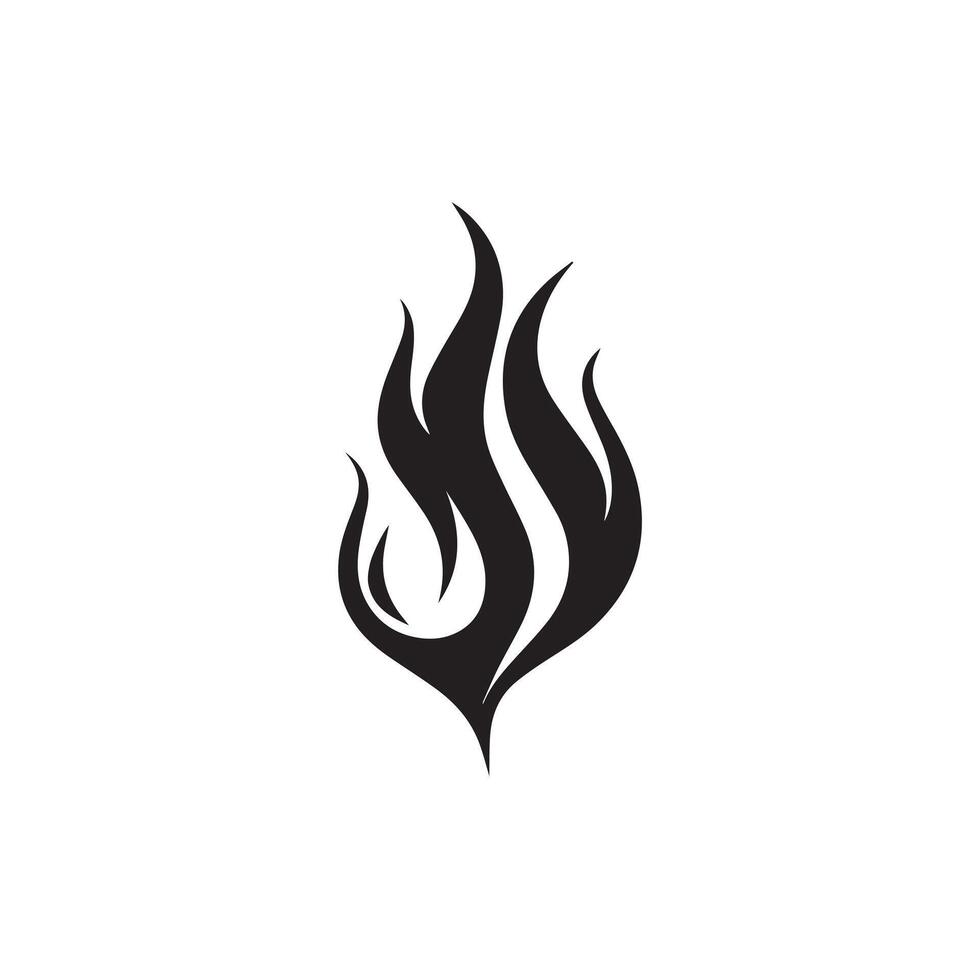 Fire icon black and red vector design symbol of power and energy. Flat style.