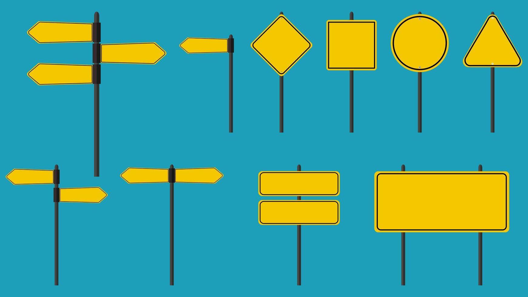 set of Direction road sings. road signs vector