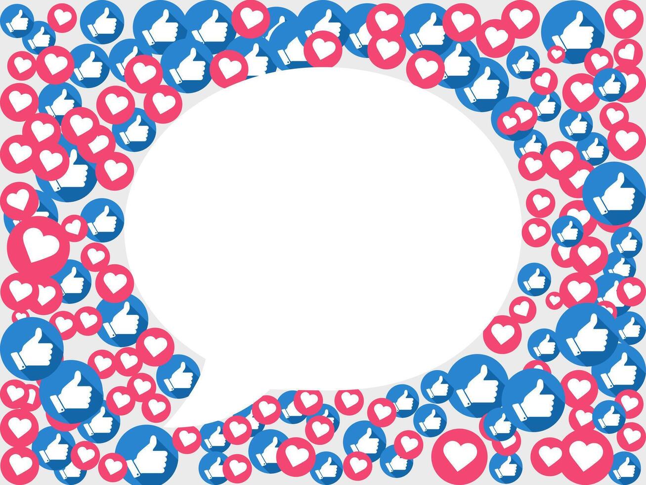 Like and heart icons background. social network concept vector