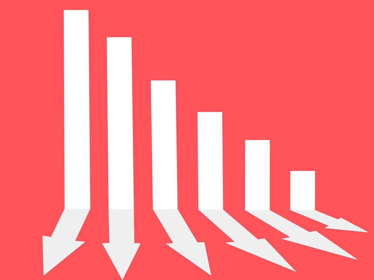 Down arrow graph. Business crisis vector