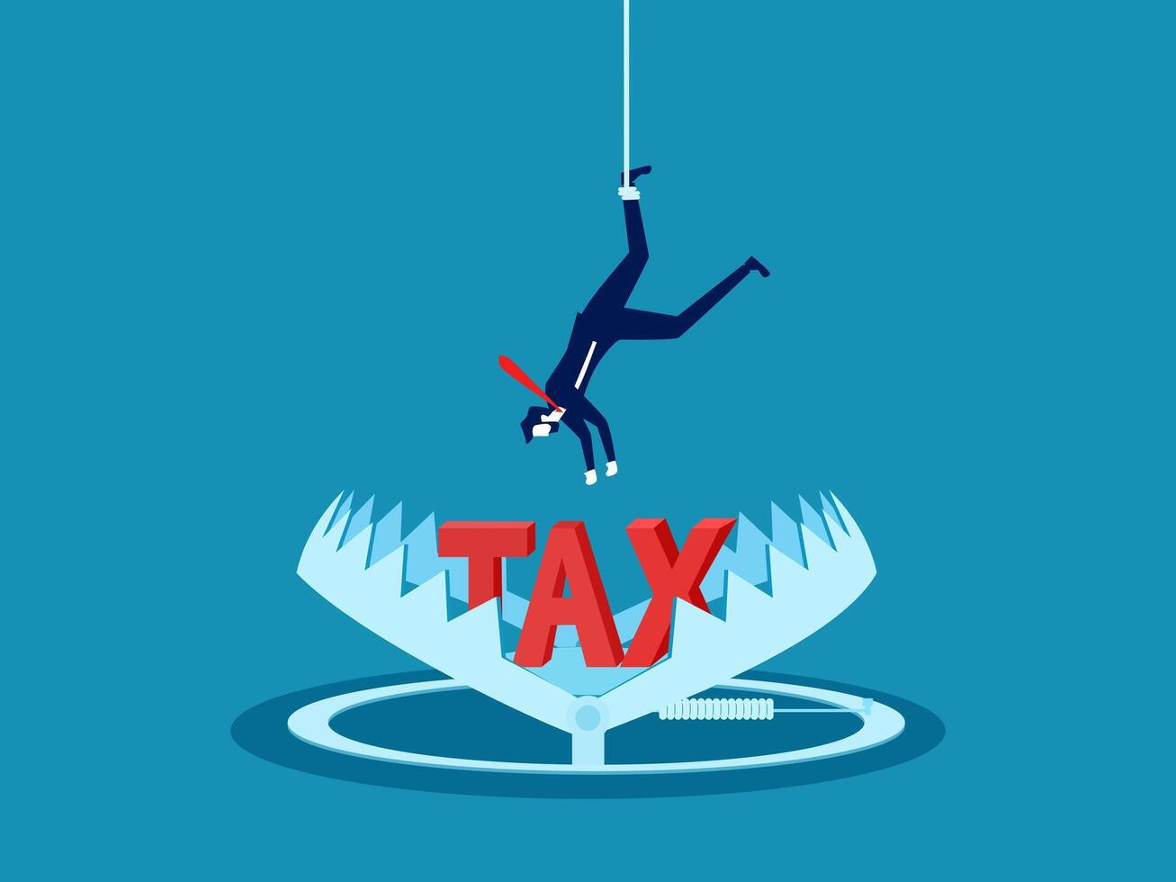 Tax trap. Tax in a bear trap vector