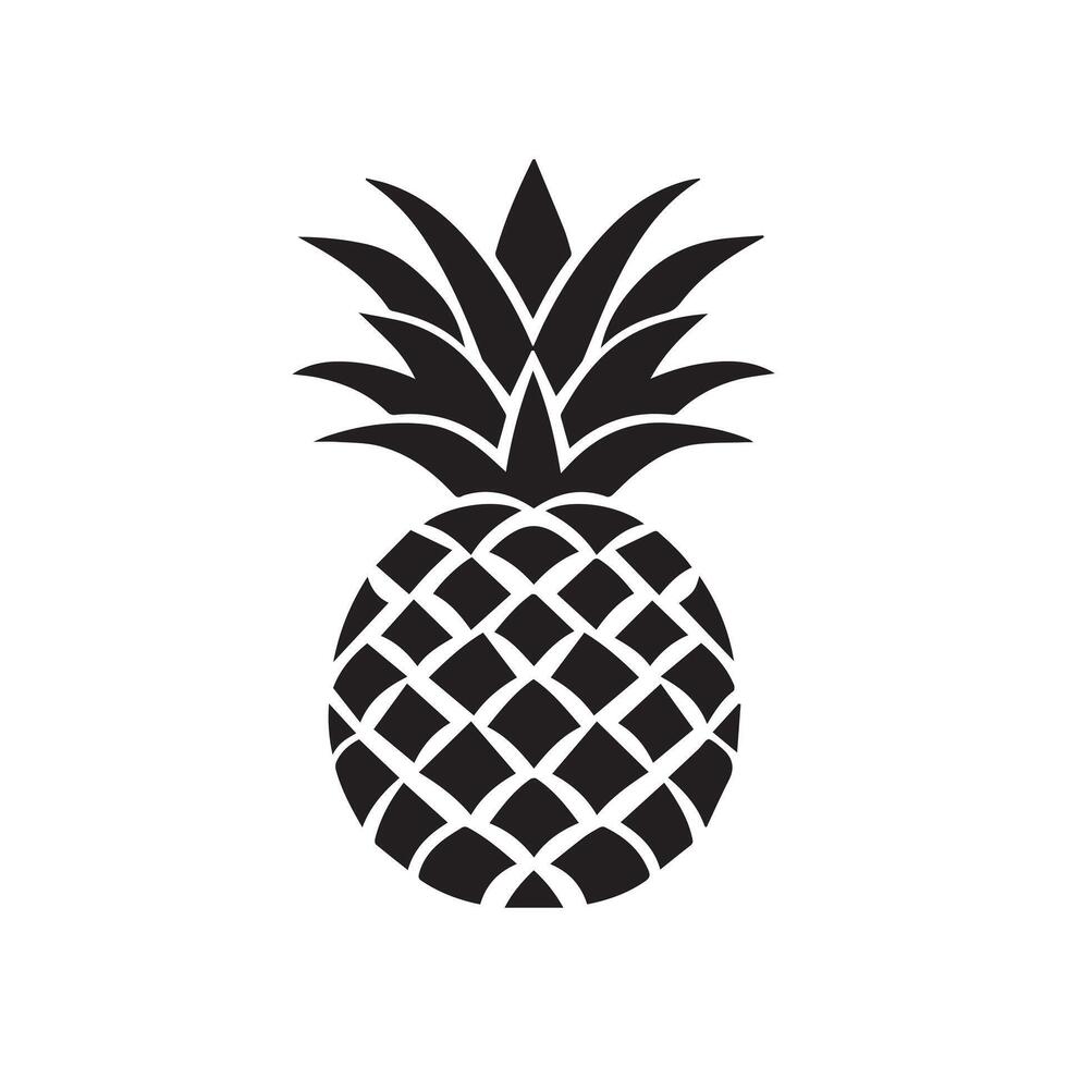 Pineapple natural food icon. Freshness sweet art vector design.