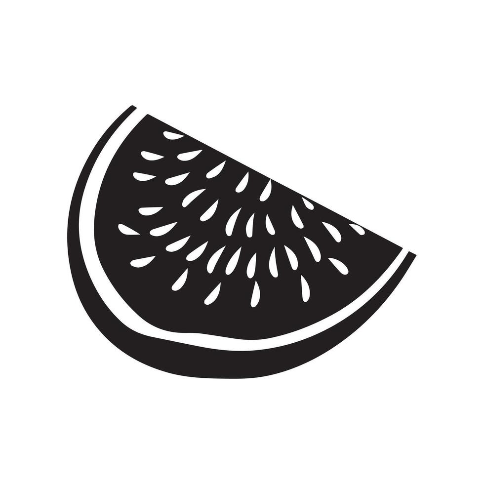 Watermelon food icon black isolated vector on white background.