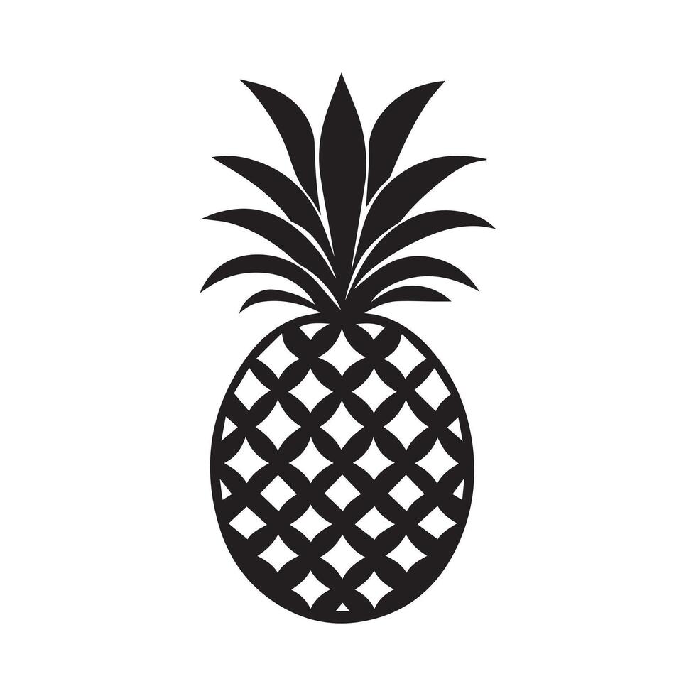 Pineapple natural food icon. Freshness sweet art vector design.