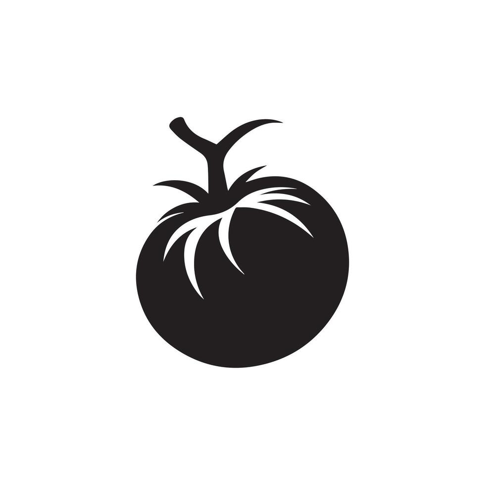 Tomato icon black natural food vector design illustration.