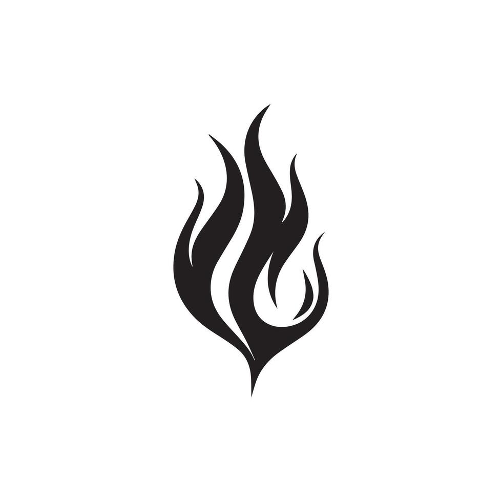 Fire icon black and red vector design symbol of power and energy. Flat style.