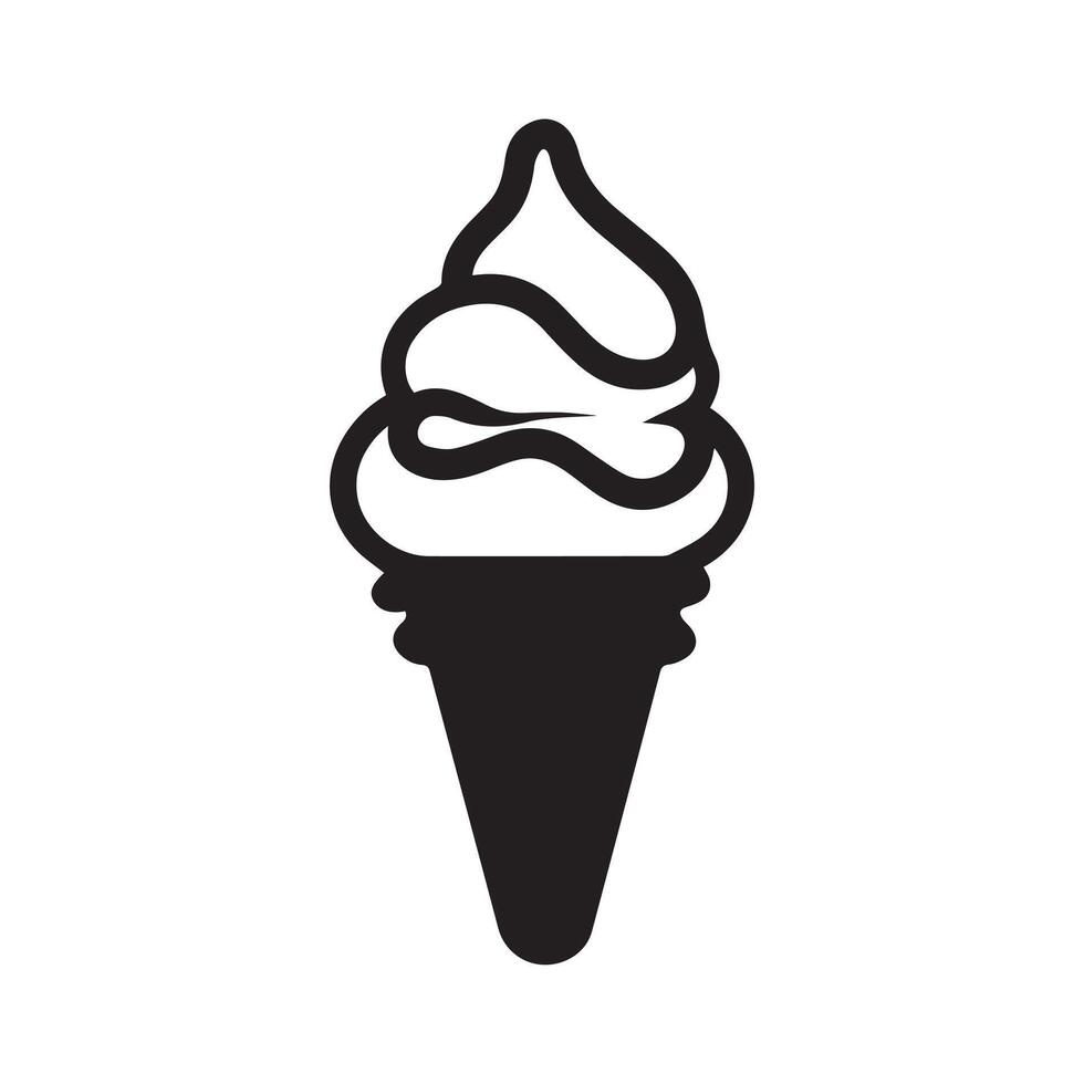 Ice Cream icon cold food isolated vector on white background.