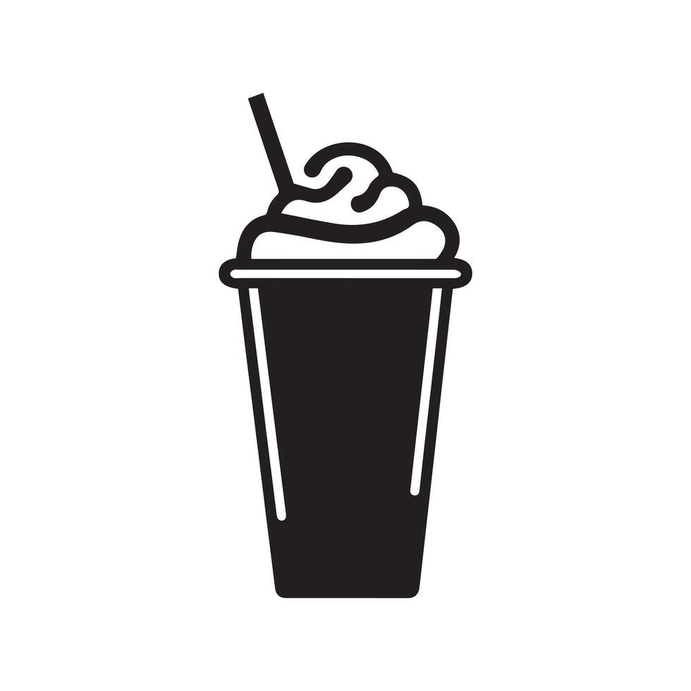 Milkshake icon symbol. vector flat sign design.