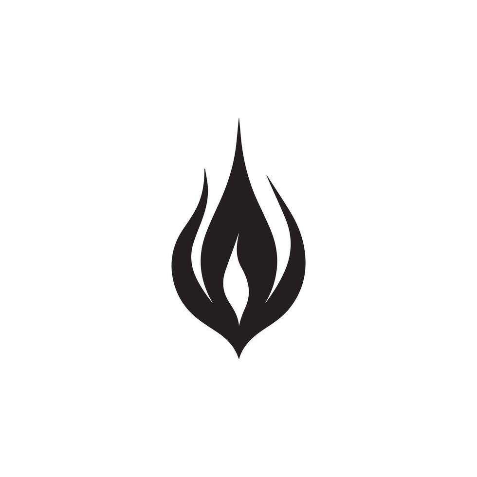 Fire icon black and red vector design symbol of power and energy. Flat style.