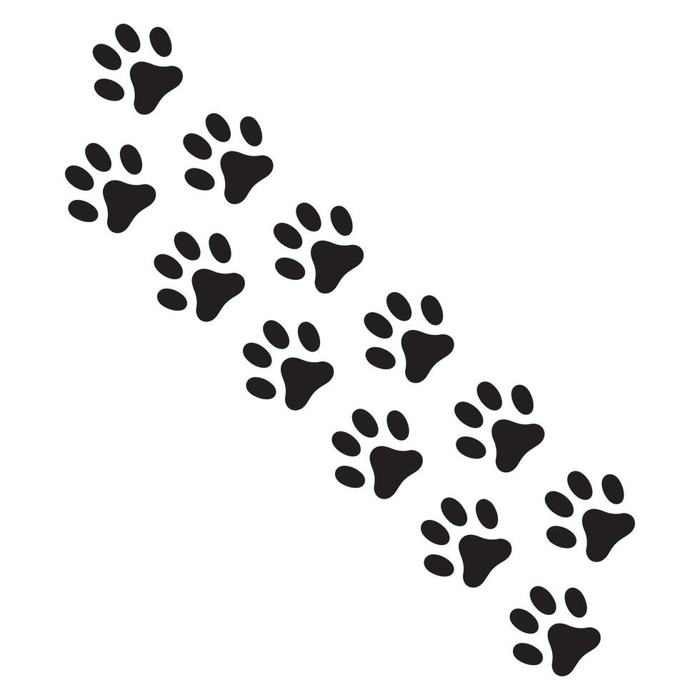 Dog and Lion black foot print animals. Illustration background design. vector