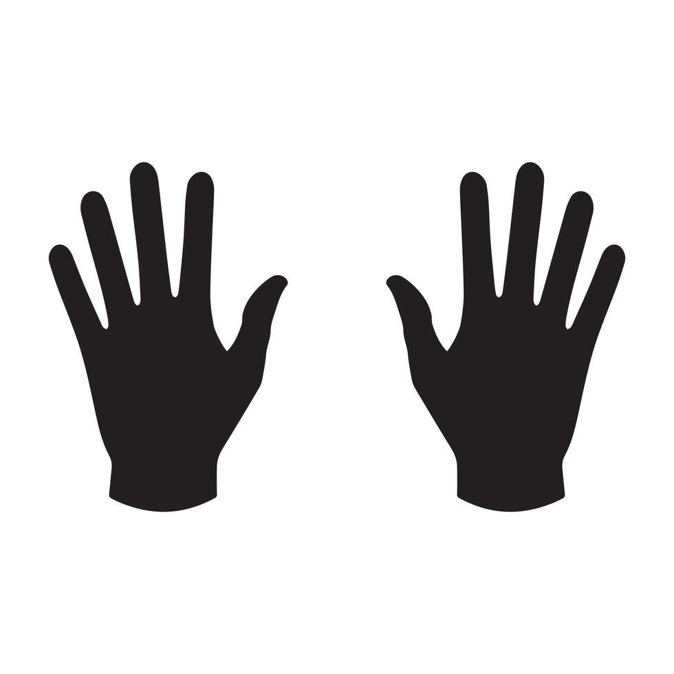 Hand icon, vector illustration flat design style isolated on white.