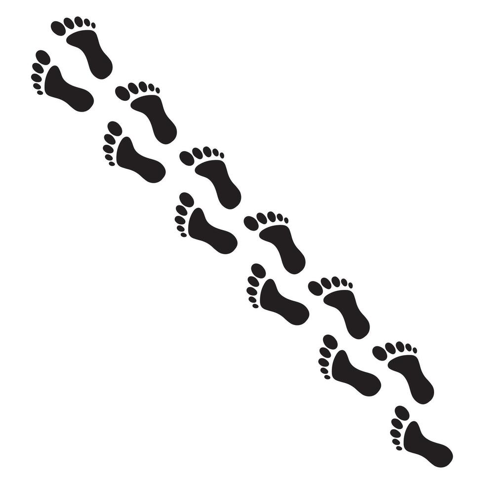 Human footprints icon white background design. vector